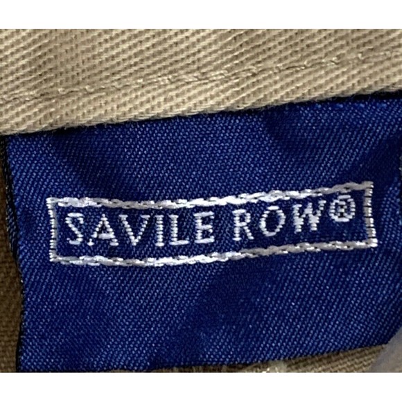Vtg 90s Savile Row Khaki Tan Beige Wrinkle Free Pants Tag 36x30 Actual 34x29.5 - Picture 10 of 12